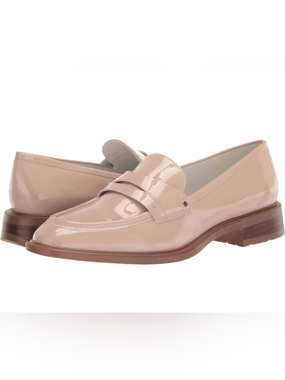 Franco Sarto Edith Loafer Classic Patent Nude Penny Loafers Women’s Size 8.5